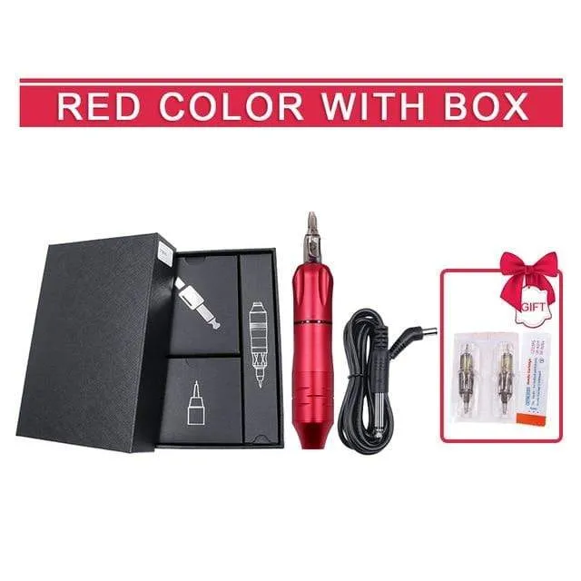 Professionelles Tattoo-Maschinen-Kit Tattoo-Netzteil Drehstift mit Patronen Nadeln für Permanent Make-up Augenbrauen Microblading