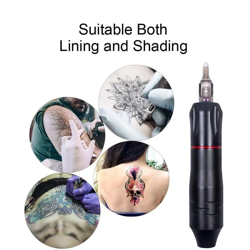 Professionelles Tattoo-Maschinen-Kit Tattoo-Netzteil Drehstift mit Patronen Nadeln für Permanent Make-up Augenbrauen Microblading