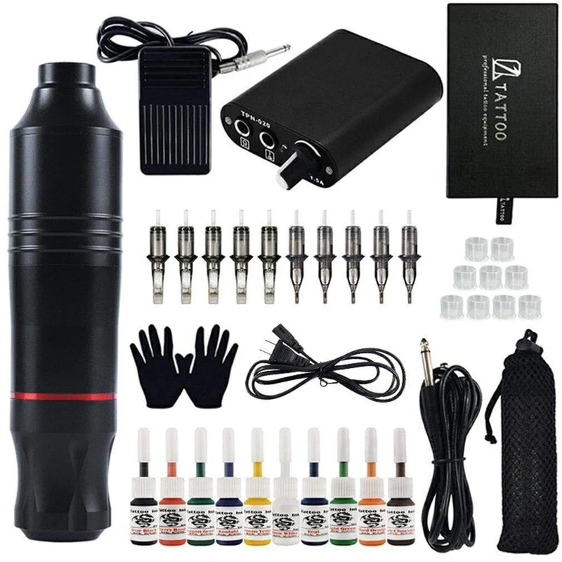 Leichtes und tragbares Tattoo-Stift-Set, rotierendes Make-up-Tattoo-Stift, Maschinenpistolen für Tätowierungen