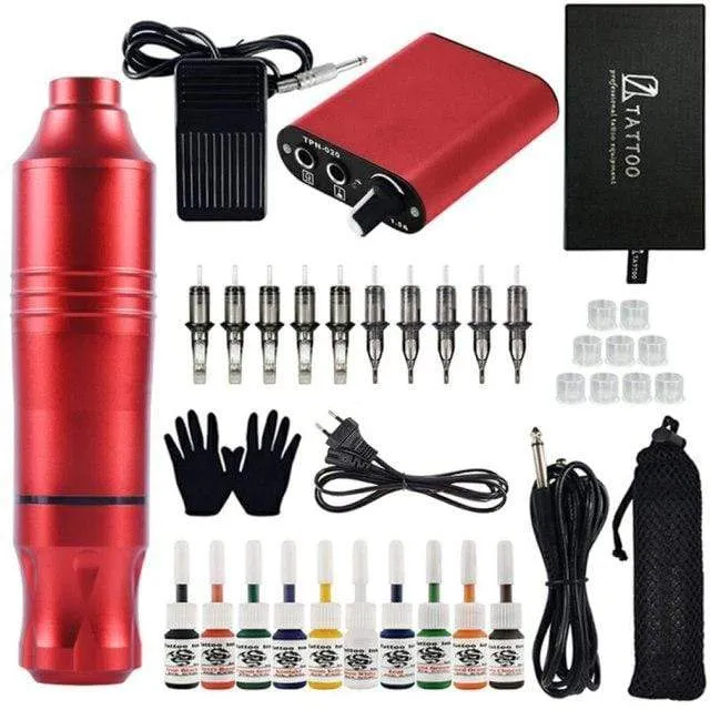 Leichtes und tragbares Tattoo-Stift-Set, rotierendes Make-up-Tattoo-Stift, Maschinenpistolen für Tätowierungen