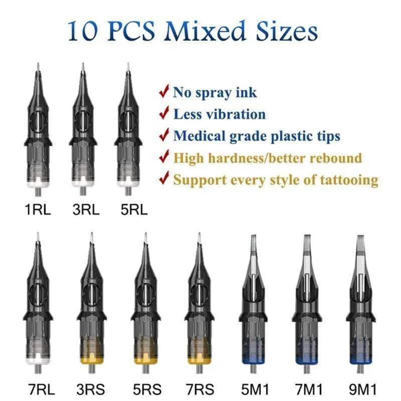 Professionelles Tattoo-Maschinen-Set, Tattoo-Netzteil, Rotationsstift mit Patronen, Nadel-Tattoo-Stift für Tattoo-Anfänger und Künstler