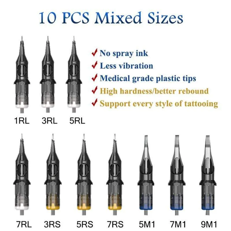 Professionelles Tattoo-Maschinen-Set, Tattoo-Netzteil, Rotationsstift mit Patronen, Nadel-Tattoo-Stift für Tattoo-Anfänger und Künstler