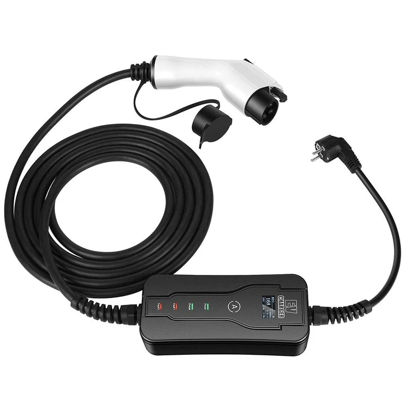 GKFLY 220V Typ 1 Tragbares EV-Ladegerät SAE J1772 Level 1 8A 10A 13A 16A Autoladestationen Intelligentes AC-Ladegerät für Elektroautos