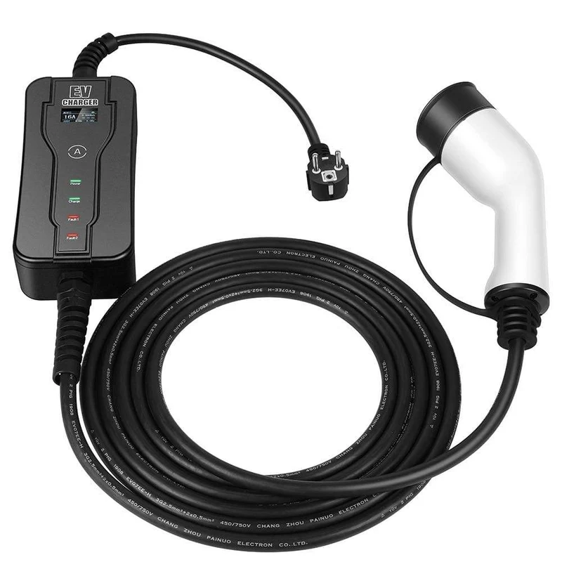 GKFLY 220V Typ 1 Tragbares EV-Ladegerät SAE J1772 Level 1 8A 10A 13A 16A Autoladestationen Intelligentes AC-Ladegerät für Elektroautos