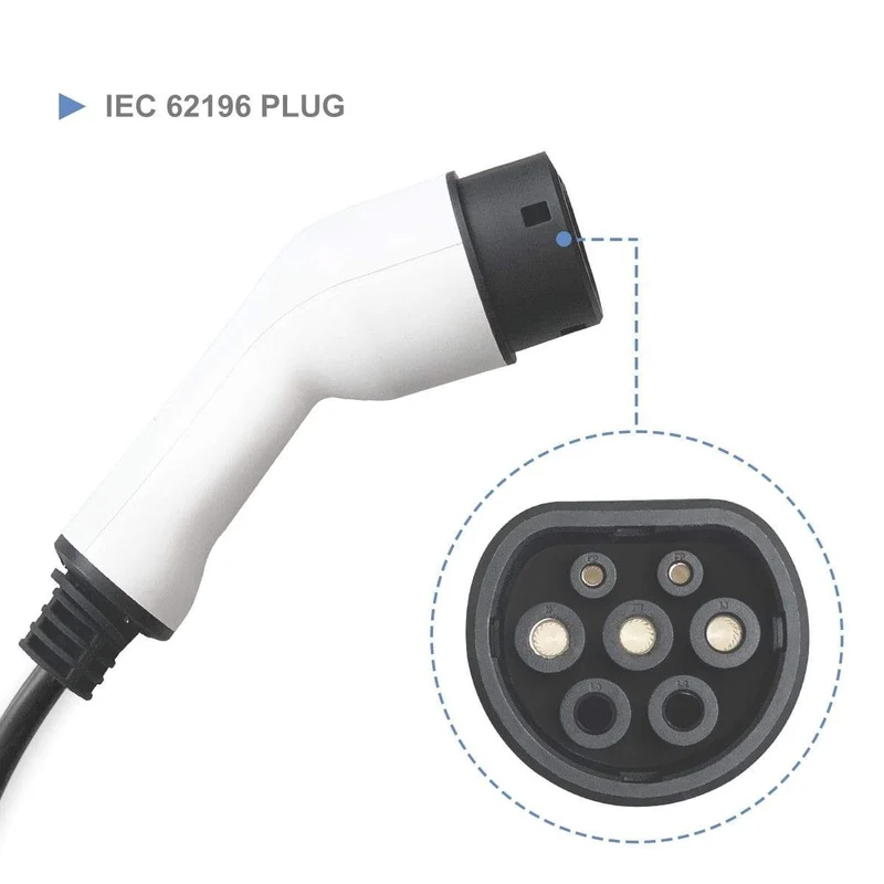 11 kW EV-Ladegerät, Ladestation für Elektrofahrzeuge, EVSE-Wallbox mit Typ-2-Kabel, 16 A, 3 Phasen, IEC 62196-2
