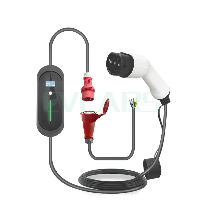 11 kW EV-Ladegerät, Ladestation für Elektrofahrzeuge, EVSE-Wallbox mit Typ-2-Kabel, 16 A, 3 Phasen, IEC 62196-2