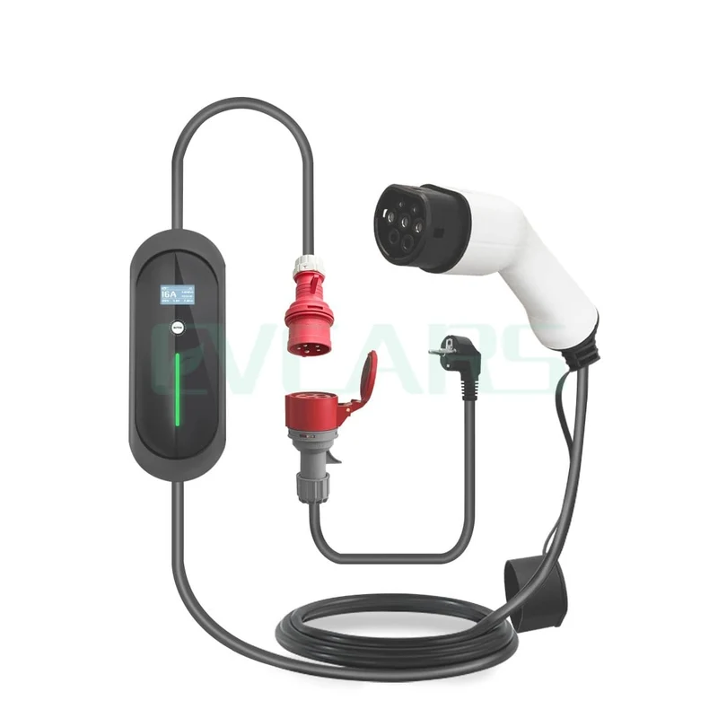 11 kW EV-Ladegerät, Ladestation für Elektrofahrzeuge, EVSE-Wallbox mit Typ-2-Kabel, 16 A, 3 Phasen, IEC 62196-2