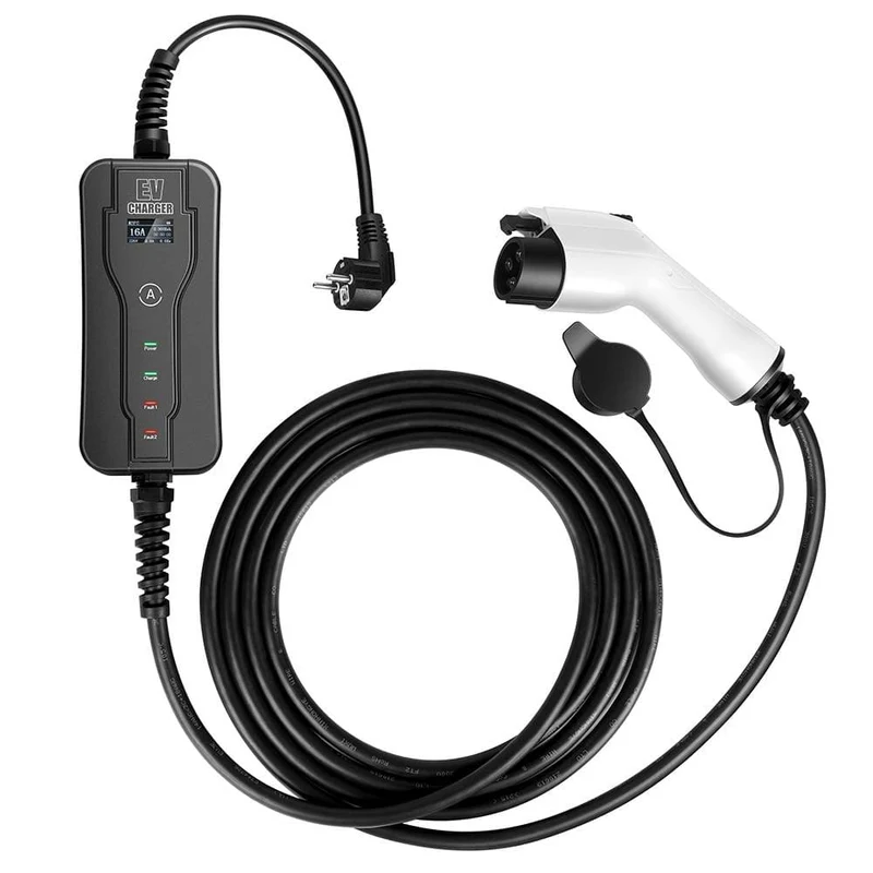 GKFLY IEC62196-2 EV-Ladegerät Typ 2 Level 2 8A 10A 13A 16A Einstellbare Stromregelung für Ladestationen für Elektroautos