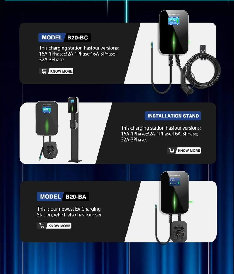 32A 1Phase APP Wifi EVSE Wallbox EV Ladegerät Ladestation für Elektrofahrzeuge mit Typ 2 Kabel IEC 62196-2 für MINI Cooper