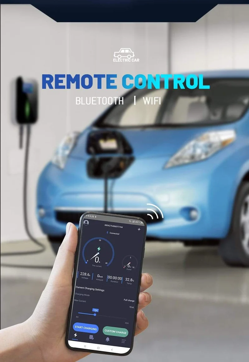 32A 1Phase APP Wifi EVSE Wallbox EV Ladegerät Ladestation für Elektrofahrzeuge mit Typ 2 Kabel IEC 62196-2 für MINI Cooper