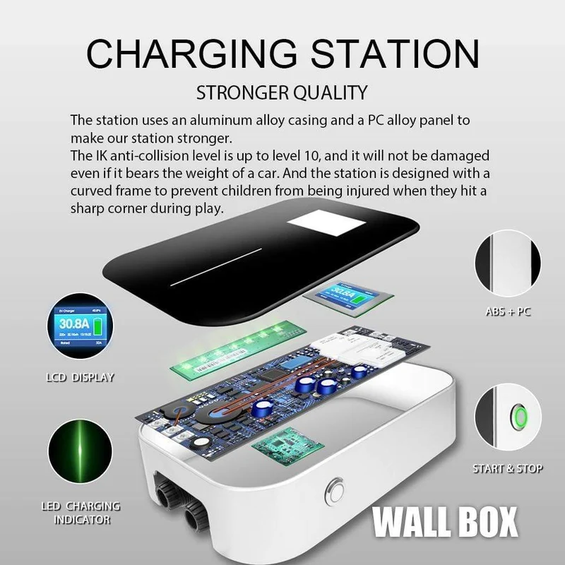 32A 1Phase APP Wifi EVSE Wallbox EV Ladegerät Ladestation für Elektrofahrzeuge mit Typ 2 Kabel IEC 62196-2 für MINI Cooper