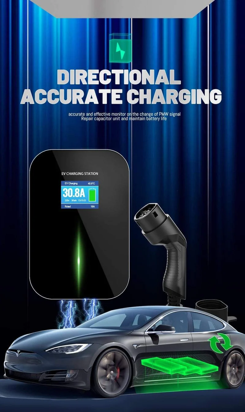 32A 1Phase APP Wifi EVSE Wallbox EV Ladegerät Ladestation für Elektrofahrzeuge mit Typ 2 Kabel IEC 62196-2 für MINI Cooper
