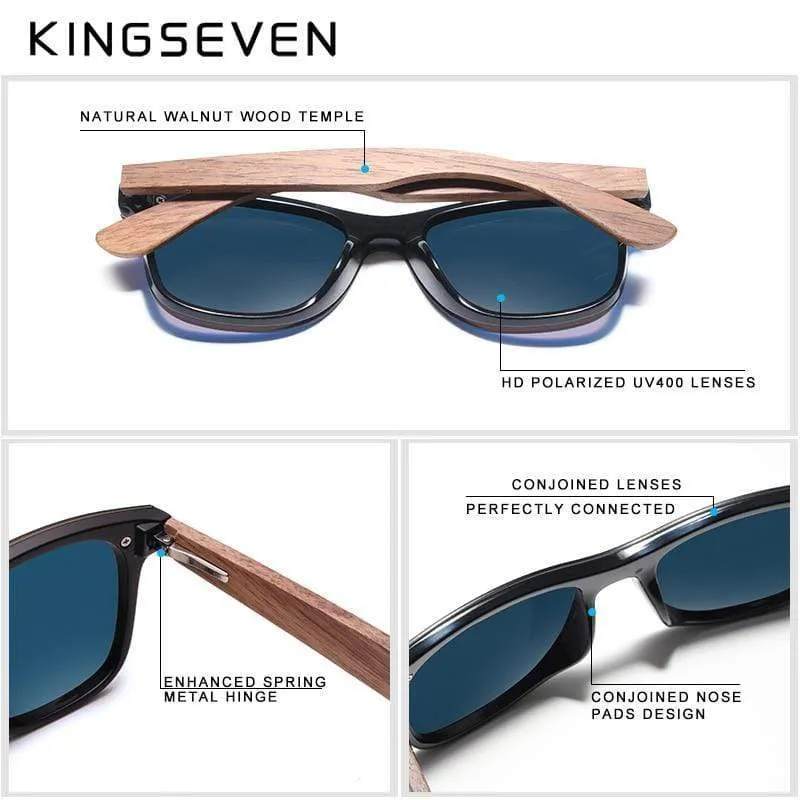 Handgemachte polarisierte Sonnenbrille aus Walnussholz UV400 Mode für Männer und Frauen Markendesign Bunte Sonnenbrille Spiegelschirme