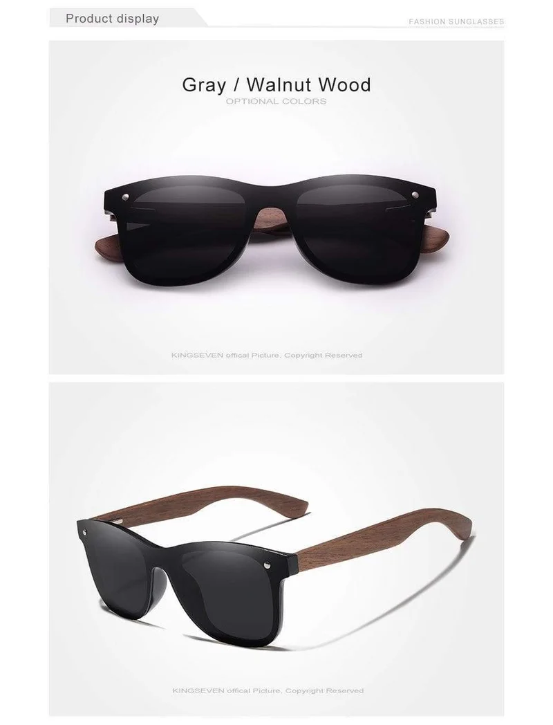 Handgemachte polarisierte Sonnenbrille aus Walnussholz UV400 Mode für Männer und Frauen Markendesign Bunte Sonnenbrille Spiegelschirme