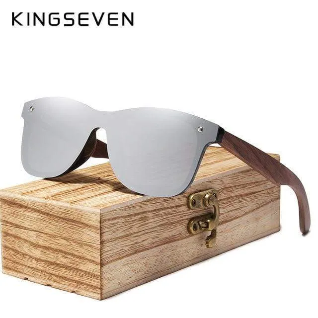 Handgemachte polarisierte Sonnenbrille aus Walnussholz UV400 Mode für Männer und Frauen Markendesign Bunte Sonnenbrille Spiegelschirme
