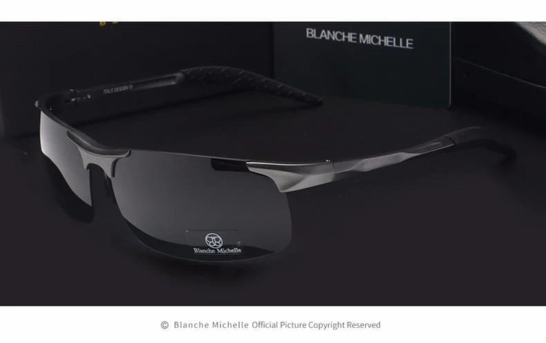 Ultraleichte Sport-Sonnenbrille aus Aluminium-Magnesium, polarisiert, UV400, für Herren, rechteckig, goldfarben, fürs Autofahren im Freien