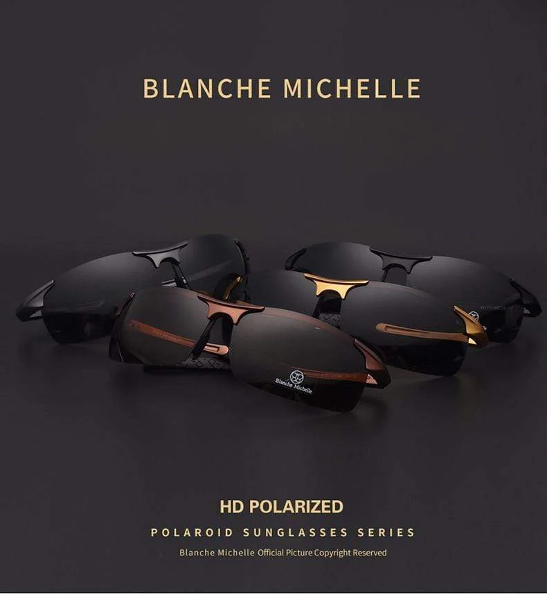 Ultraleichte Sport-Sonnenbrille aus Aluminium-Magnesium, polarisiert, UV400, für Herren, rechteckig, goldfarben, fürs Autofahren im Freien