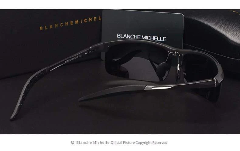Ultraleichte Sport-Sonnenbrille aus Aluminium-Magnesium, polarisiert, UV400, für Herren, rechteckig, goldfarben, fürs Autofahren im Freien
