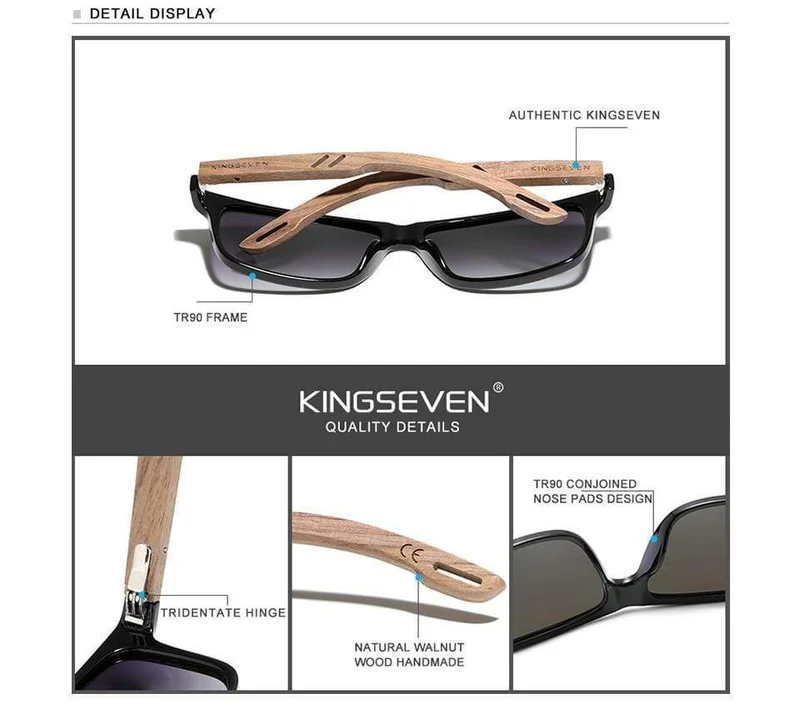 TR90 + Walnussholz handgefertigte Sonnenbrille Männer polarisierte Brillen Zubehör Sonnenbrille verstärktes Scharnier