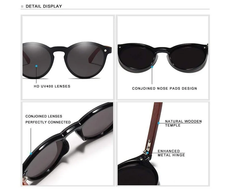 Natürliche handgefertigte Holzsonnenbrille UV400 Herren Sonnenbrille Damen Markendesign Original Palisander Brille Oculo