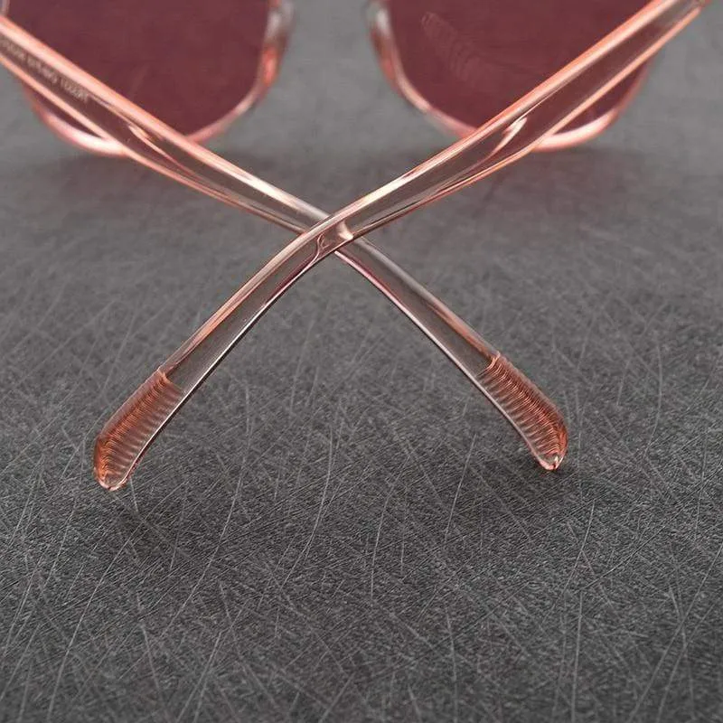 Unisex Ultraleichte TR90 Polarisierte Sonnenbrille Männer Frauen Fahren Runde Rosa Farbtöne Vintage Sonnenbrille Gafas De Sol