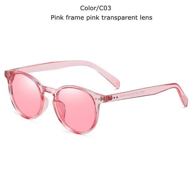 Unisex Ultraleichte TR90 Polarisierte Sonnenbrille Männer Frauen Fahren Runde Rosa Farbtöne Vintage Sonnenbrille Gafas De Sol