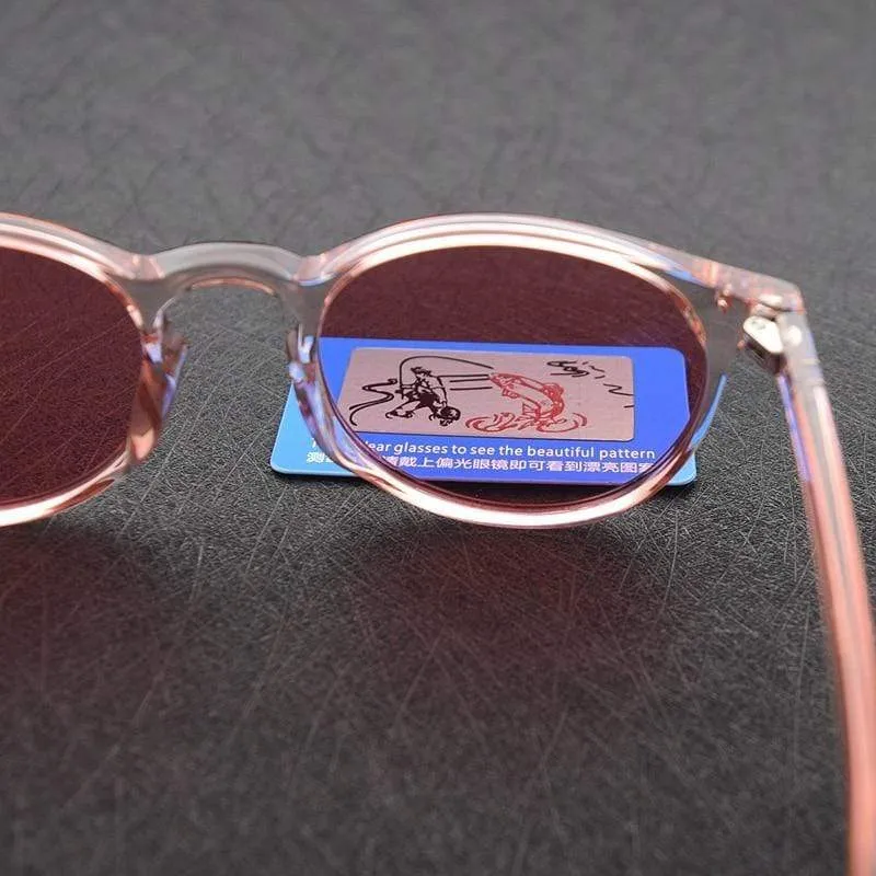 Unisex Ultraleichte TR90 Polarisierte Sonnenbrille Männer Frauen Fahren Runde Rosa Farbtöne Vintage Sonnenbrille Gafas De Sol