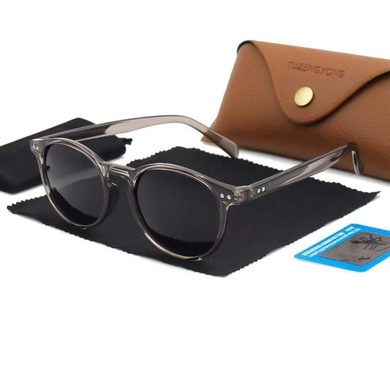 Unisex Ultraleichte TR90 Polarisierte Sonnenbrille Männer Frauen Fahren Runde Rosa Farbtöne Vintage Sonnenbrille Gafas De Sol