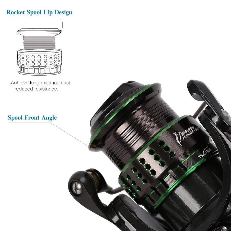 162g Ultraleicht Spinning Angelrolle Kingfisher 800 1000 1500S 1500 Beruf Köder Finesse System Trout Ajing Rad