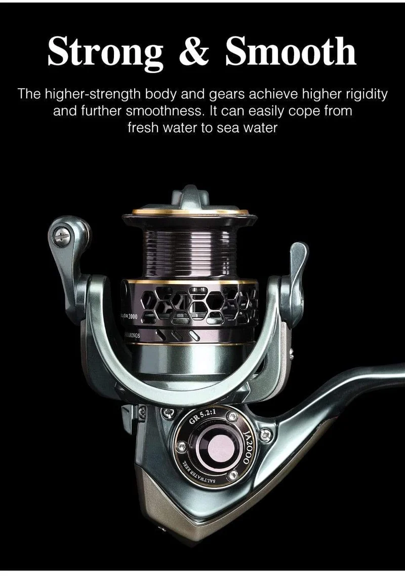 Spool Spinning Angelrolle JAGUAR 1000 2000 3000 185G 6KG Max Carbon Drag Karpfen Salzwasserrolle Bass Hecht Rad