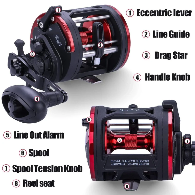 Trolling Drum Angelrollen DTR-30 Links/Rechts Hand 3+1BB Trolling Drum Angelrolle Max Drag 28kg Pesca