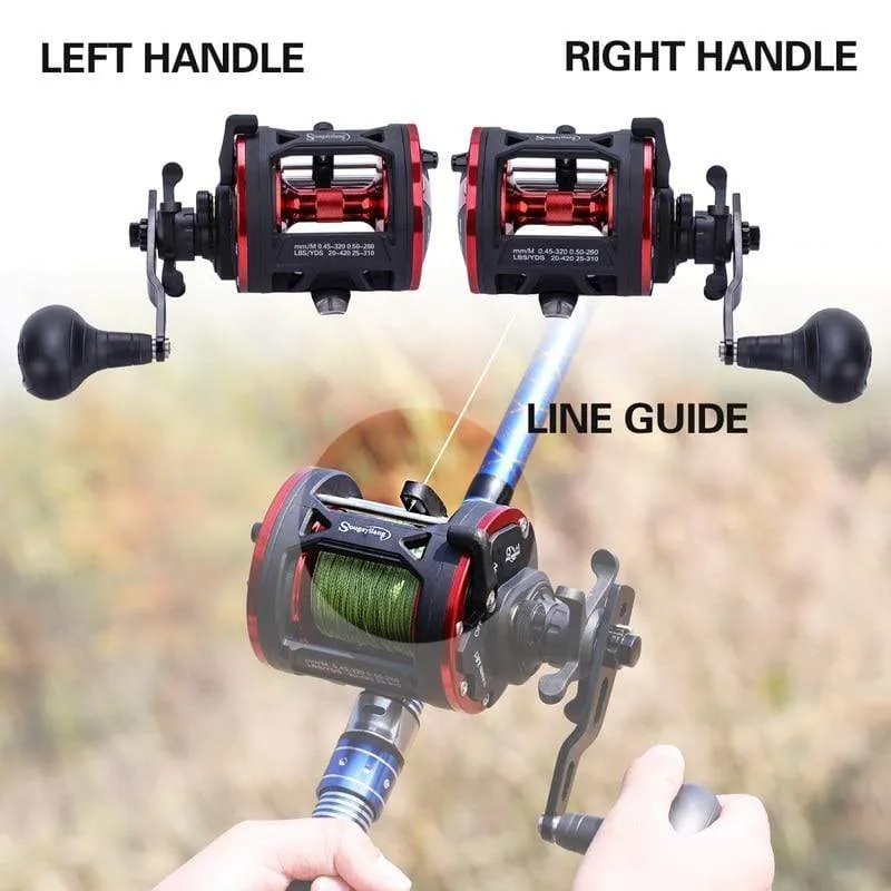 Trolling Drum Angelrollen DTR-30 Links/Rechts Hand 3+1BB Trolling Drum Angelrolle Max Drag 28kg Pesca