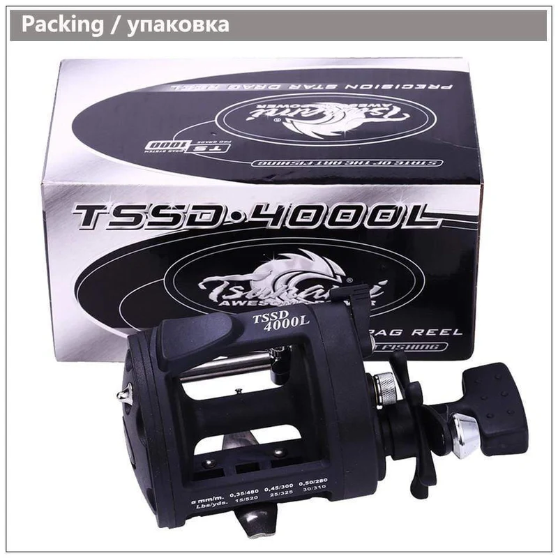 Trolling Drum Angelrollen DTR-30 Links/Rechts Hand 3+1BB Trolling Drum Angelrolle Max Drag 28kg Pesca