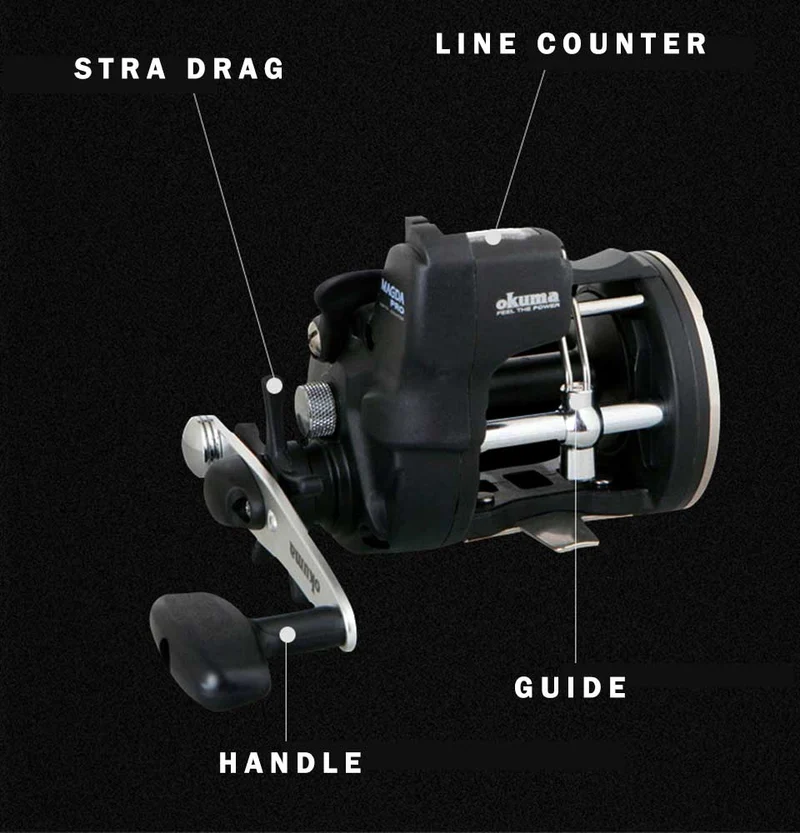 Angelrolle MAGDA Linecounter DT MA-15DT-T Multirolle Sea Baitcasting Reel