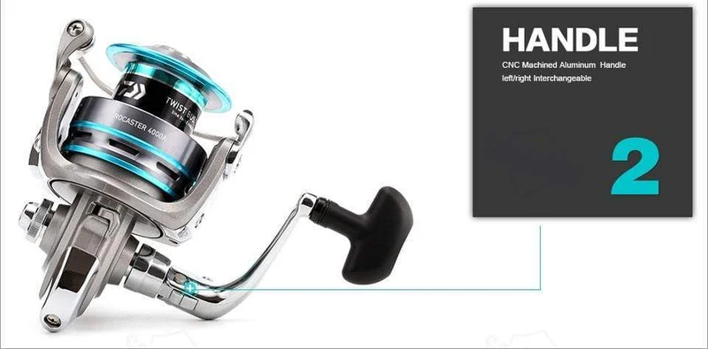 DAIWA PROCASTER 2000A 2500A 3000A 4000A Spinning Angelrolle 7BB Klappgriff Salzwasserkarpfen Kostenlose Metallersatzspule Angelgerät