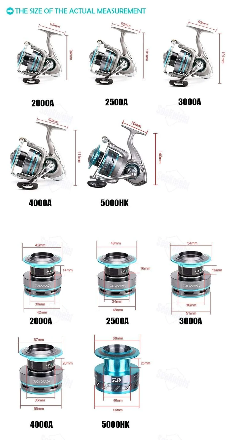 DAIWA PROCASTER 2000A 2500A 3000A 4000A Spinning Angelrolle 7BB Klappgriff Salzwasserkarpfen Kostenlose Metallersatzspule Angelgerät