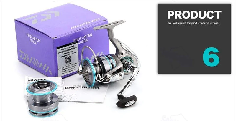DAIWA PROCASTER 2000A 2500A 3000A 4000A Spinning Angelrolle 7BB Klappgriff Salzwasserkarpfen Kostenlose Metallersatzspule Angelgerät