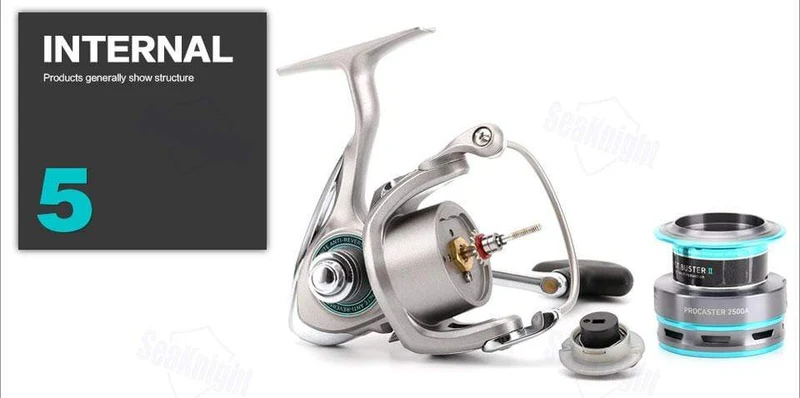 DAIWA PROCASTER 2000A 2500A 3000A 4000A Spinning Angelrolle 7BB Klappgriff Salzwasserkarpfen Kostenlose Metallersatzspule Angelgerät