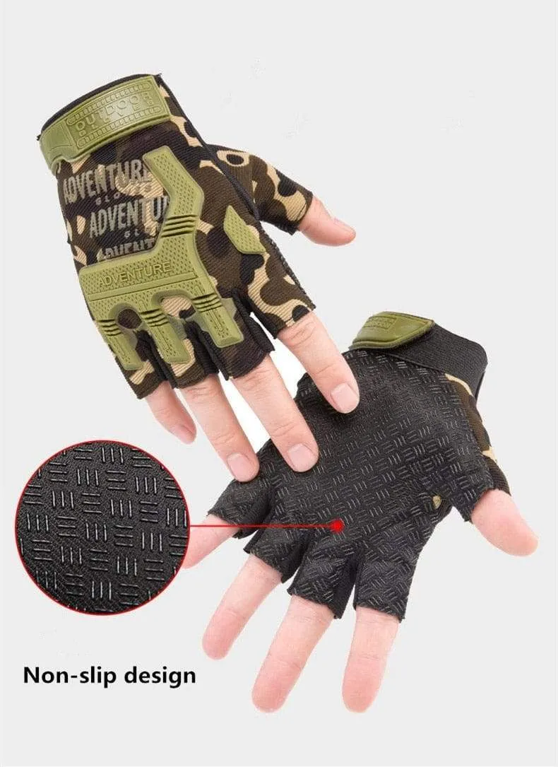 Männer Outdoor Kurze Finger Handschuhe Weiche Gummi Schutz Pad Sport Armee Militärische Taktische Airsoft Schießen Jagd