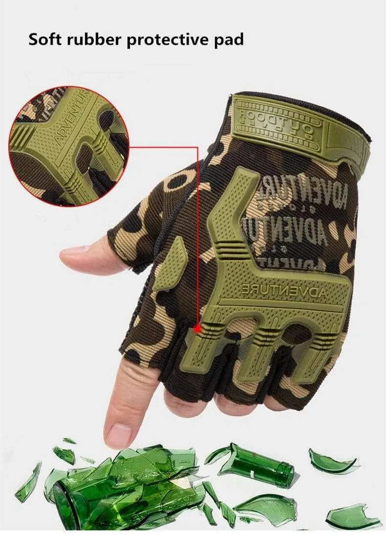 Männer Outdoor Kurze Finger Handschuhe Weiche Gummi Schutz Pad Sport Armee Militärische Taktische Airsoft Schießen Jagd