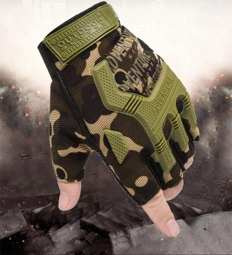 Männer Outdoor Kurze Finger Handschuhe Weiche Gummi Schutz Pad Sport Armee Militärische Taktische Airsoft Schießen Jagd