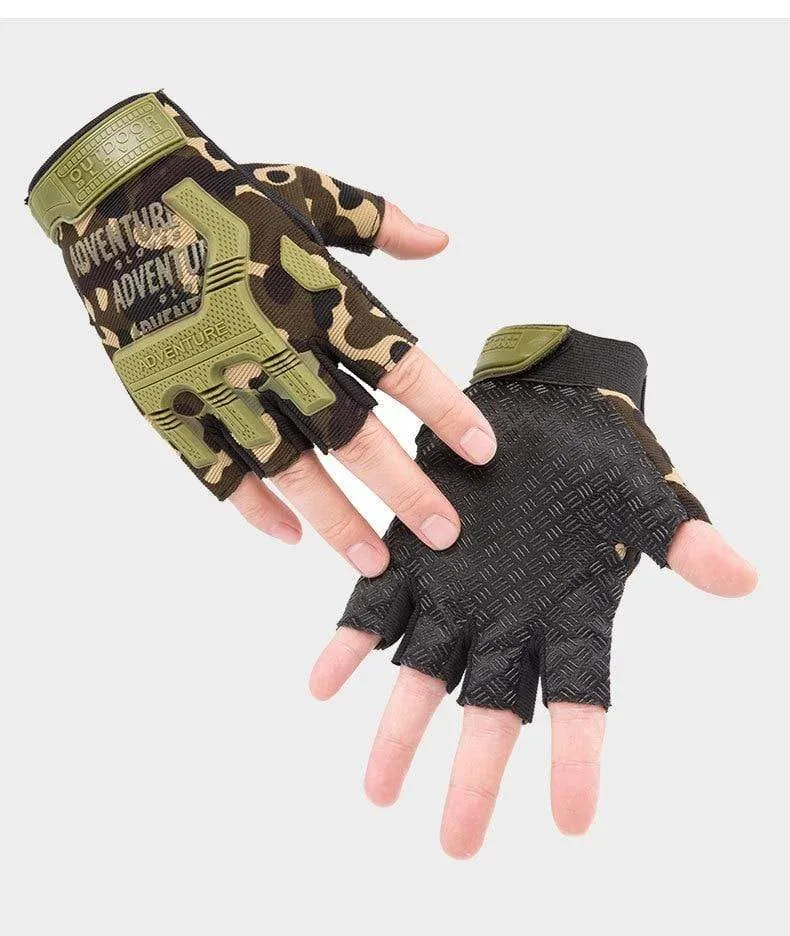 Männer Outdoor Kurze Finger Handschuhe Weiche Gummi Schutz Pad Sport Armee Militärische Taktische Airsoft Schießen Jagd