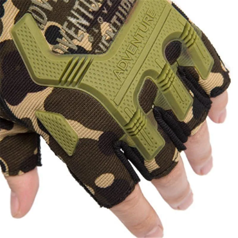 Männer Outdoor Kurze Finger Handschuhe Weiche Gummi Schutz Pad Sport Armee Militärische Taktische Airsoft Schießen Jagd
