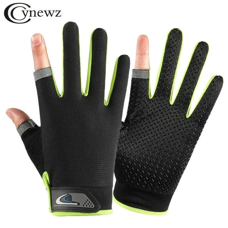 Sommer Fahrradhandschuhe Herren Mesh Atmungsaktive dünne Angelhandschuhe Anti Slip Halbfinger Sport Fahrradhandschuhe