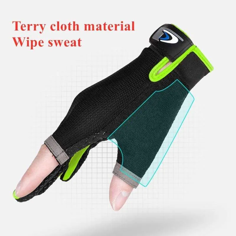 Sommer Fahrradhandschuhe Herren Mesh Atmungsaktive dünne Angelhandschuhe Anti Slip Halbfinger Sport Fahrradhandschuhe