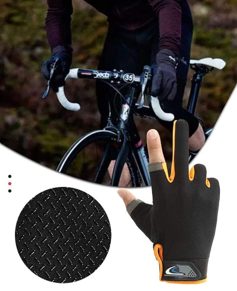 Sommer Fahrradhandschuhe Herren Mesh Atmungsaktive dünne Angelhandschuhe Anti Slip Halbfinger Sport Fahrradhandschuhe