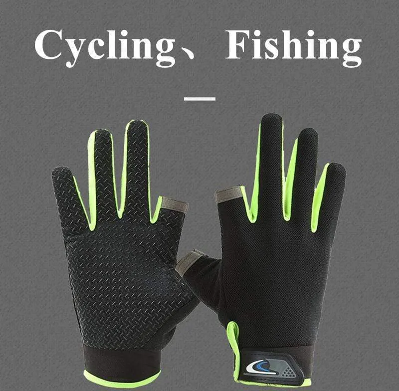 Sommer Fahrradhandschuhe Herren Mesh Atmungsaktive dünne Angelhandschuhe Anti Slip Halbfinger Sport Fahrradhandschuhe