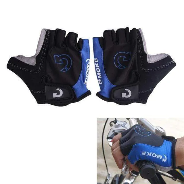 1 Paar Halbfinger-Fahrradhandschuhe Anti-Rutsch-Anti-Schweiß-Gel-Fahrrad-Reithandschuhe Anti-Schock-MTB-Straßen-Mountainbike-Sporthandschuhe