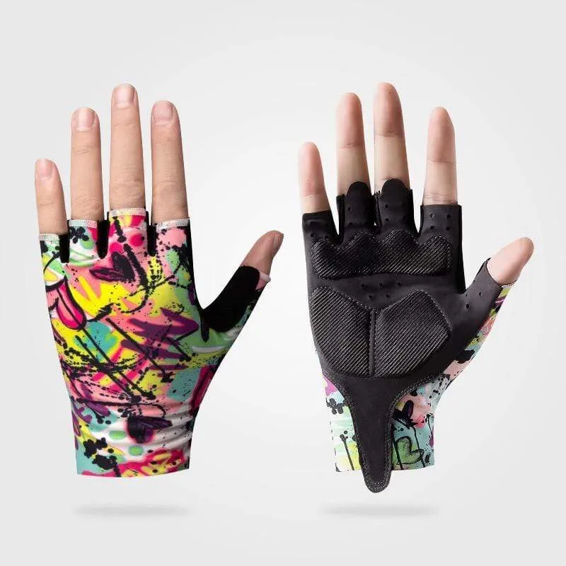 Fahrradhandschuhe Halbfinger Herren Damen Fahrrad Anti-Rutsch Outdoor Handschuhe Sommer Fahrradhandschuhe Straße Atmungsaktiv Stoßfest Fahrradhandschuhe