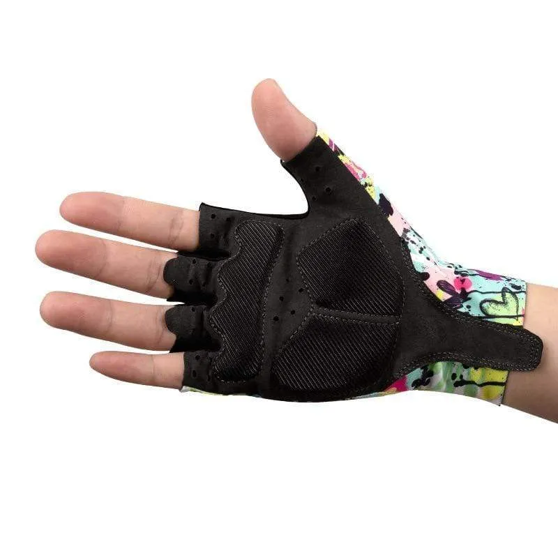 Fahrradhandschuhe Halbfinger Herren Damen Fahrrad Anti-Rutsch Outdoor Handschuhe Sommer Fahrradhandschuhe Straße Atmungsaktiv Stoßfest Fahrradhandschuhe